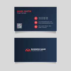 Dark and Red Creative Business Card Design Template