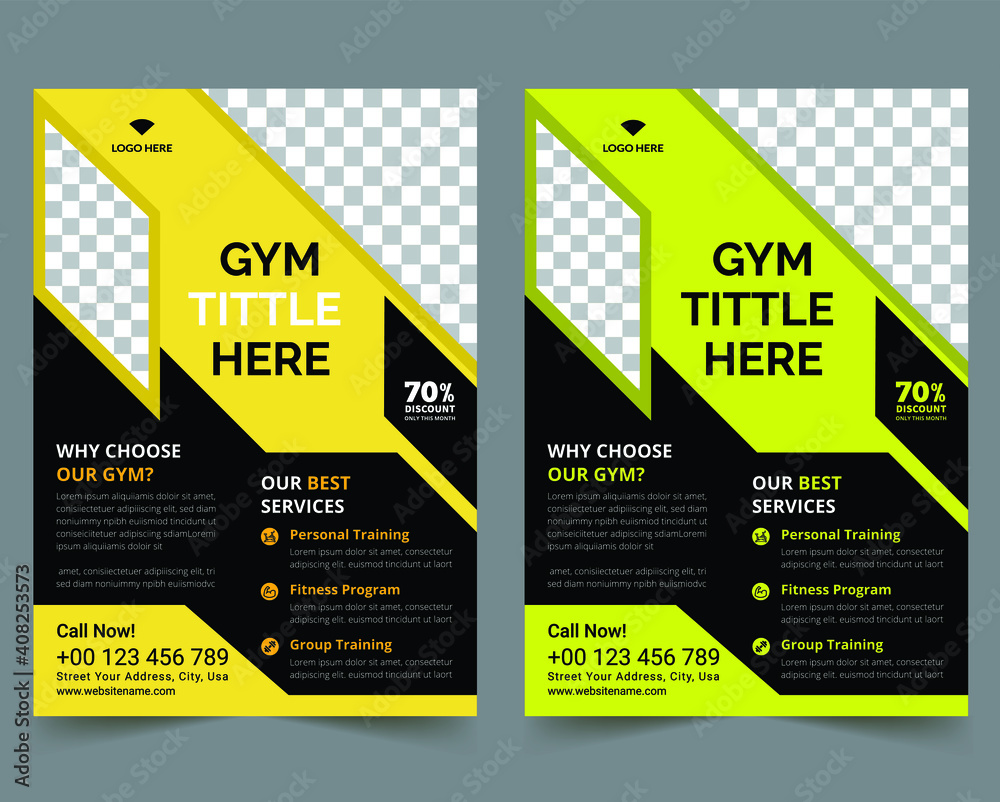 Canvas Prints gym flyer design template background