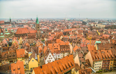 Fototapeta na wymiar Nürnberg Panorama Altstadt und Sehenswürdigkeiten