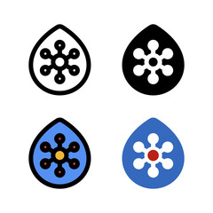 Liquid Water Virus and Bacteria Icon, Logo, and illustration