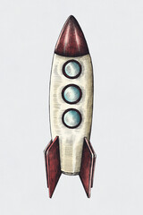 Hand-drawn rocket illustration