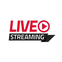 Live streaming vector icon tag isolated, broadcasting online video modern label label badge emblem, television logo ribbon idea modern design