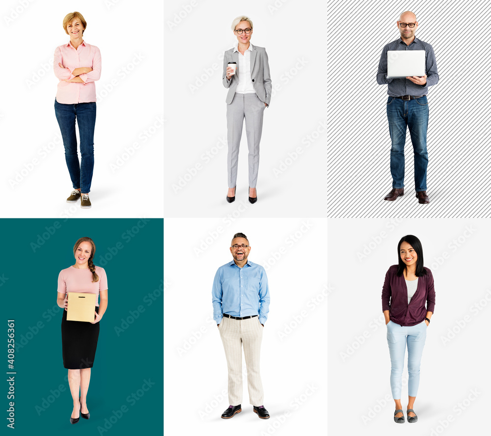 Wall mural diverse business people characters set - Wall murals