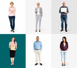 Fototapeta premium Diverse business people characters set