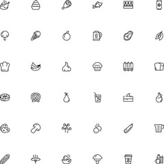 icon vector icon set such as: clip, french, pear, suillus, loaf, preparation, espresso, sauce, martini, filled, butternut, cappelletti, ocean, pasta, brown, shake, kitchenware, wildlife, cavatappi