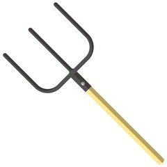 Pitchfork icon, flat vector isolated illustration. Garden tool. Farming equipment.