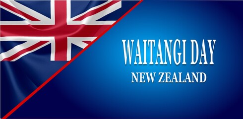 Obraz premium Happy Waitangi Day (New Zealand National Day) illustration. Suitable for greeting card, poster and banner.