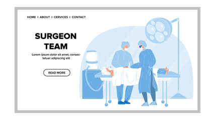 Surgeon Team Perform Surgical Operation Vector flat