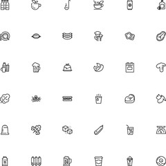 icon vector icon set such as: foodstuff, scale, forest, bubble, donut, ale, martini, round, poultry, pan, refined, carrot, latte, blossom, measure, sub, twig, lemon juice, pork, ribs, view, drawn