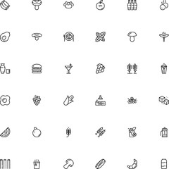 icon vector icon set such as: aluminium, farfalle, lump, pastry, apple, gas, monochrome, editable, tortilla, shake, ethnic, short, dumpling, orange fruit, room, cooker, decor, form, lasagne, bunch