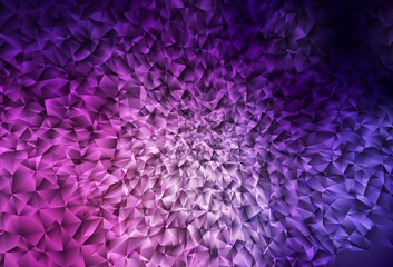 Dark Pink vector shining triangular backdrop.