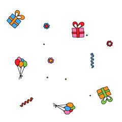 Cute doodle seamless pattern for festive wrapping or fun background.