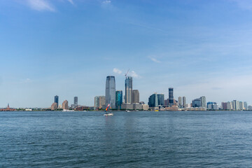 Fototapeta na wymiar New York City Center from Statue of Liberty National Park