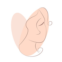 Woman portrait in linear style