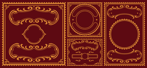 Vintage borders bundle, these parts can be used for postcards and any packages in vintage style as well as for many other uses.