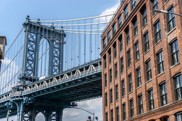 Obraz premium Manhattan Bridge view from DUNMBO