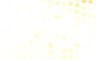 Light Yellow vector background with beautiful snowflakes, stars.