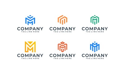 Inspiration Letter M Logo Design Bundle Vector