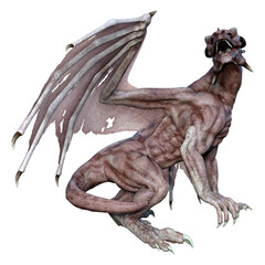 Fototapeta premium 3D Rendering Fairy Tale Dragon on White