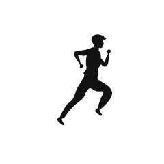 Fototapeta na wymiar running person silhouette on white background