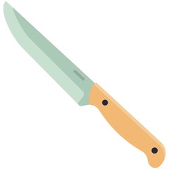 Kitchen knife icon, flat vector isolated illustration. Kitchen cooking utensils.