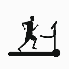 running person silhouette on white background