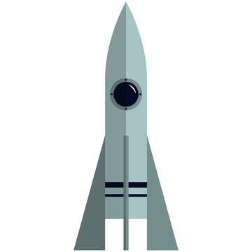Space rocket icon, flat vector isolated illustration. Business project start up, spaceship travel, spacecraft launch.