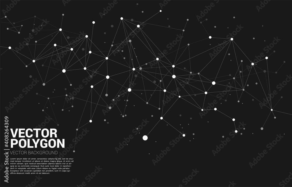 Poster Network Connecting dot polygon background. Concept of Networking technology and futuristic style.