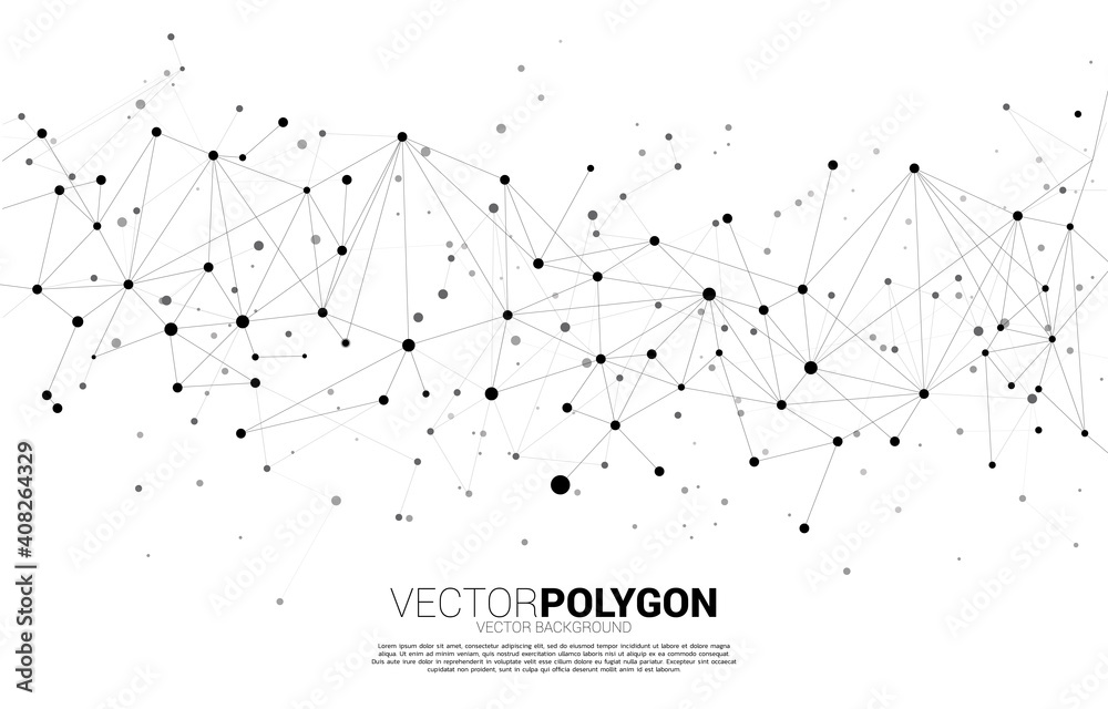 Poster Network Connecting dot polygon background. Concept of Networking technology and futuristic style.