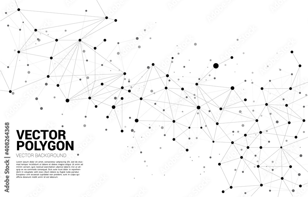 Aufkleber Network Connecting dot polygon background. Concept of Networking technology and futuristic style.
