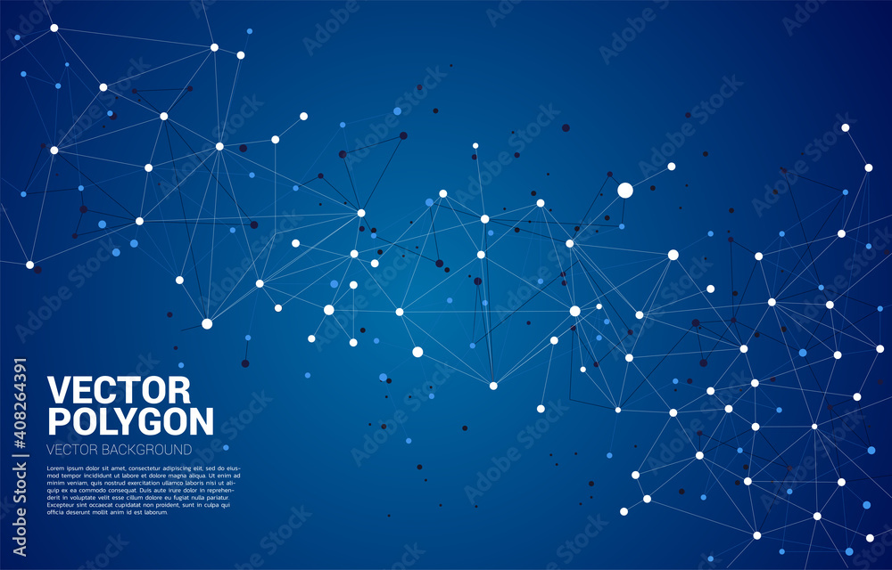 Poster Network Connecting dot polygon background. Concept of Networking technology and futuristic style.