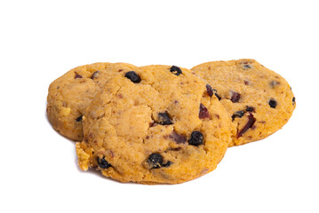 cookies with chocolate and nuts isolated