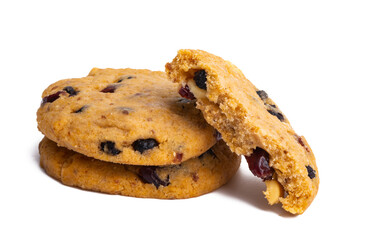 cookies with chocolate and nuts isolated