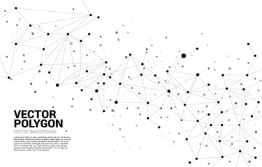 Network Connecting dot polygon background. Concept of Networking technology and futuristic style.