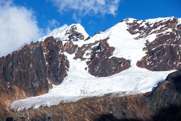 Glacial mountain view from Choquequirao trekking trail