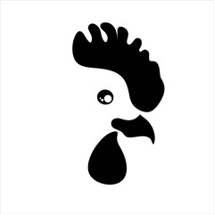 Vector illustration of rooster. Symbol of farm animal and breeding.