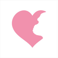 Vector illustration of heart with gorilla. Symbol of wild animal and love.