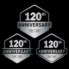 120 years anniversary set. 120th celebration logo collection. Vector and illustration.
