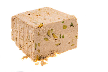 turkish halva with pistachios isolated