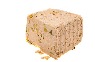 turkish halva with pistachios isolated