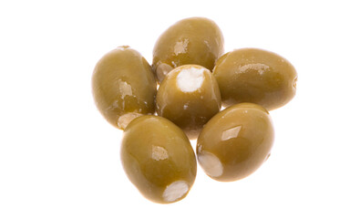 olives stuffed with cheese isolated
