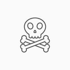 danger icon, skeleton vector illustration