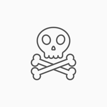 danger icon, skeleton vector illustration