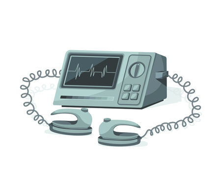 Defibrillator vector design. Hospital medical equipment