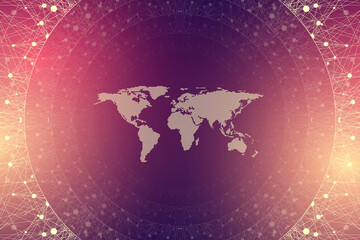 Big data visualization. Geometric abstract background visual information complexity. Futuristic infographics design. Technology background with connected line and dots, wave flow illustration