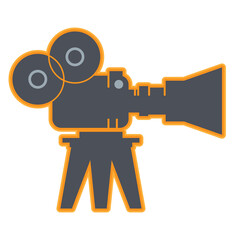 Film cinema camera icon or sign