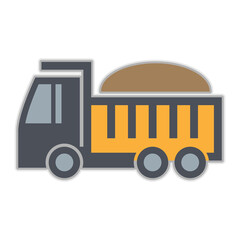 Dump truck icon or sign