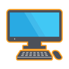 Desktop computer icon or sign