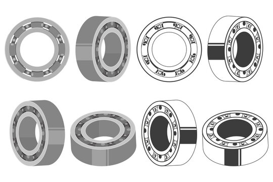 Bearing vector icons set isolated on a white background.