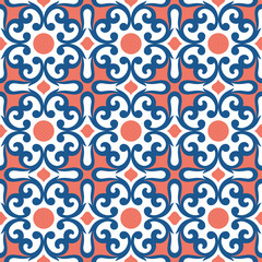 Moroccan decorative pattern for the background, tile,textiles, socks. It is assembled from modular parts. Vector. Seamless.